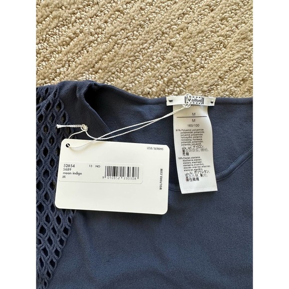 Wolford Shuri Crop Top Navy M NWT - Picture 3 of 5